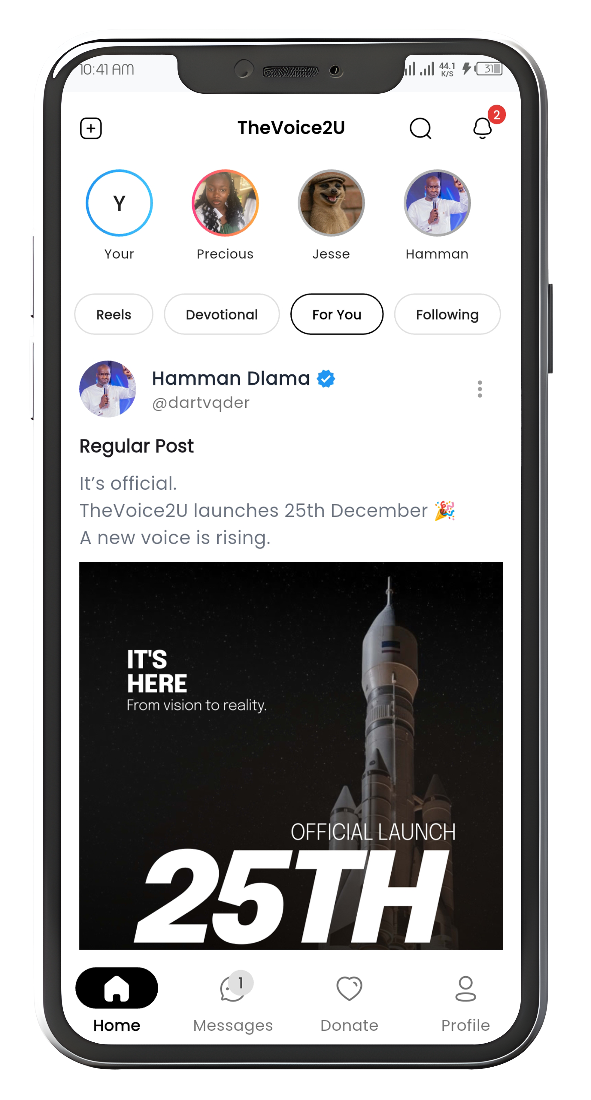 TheVoice2U App Screenshot